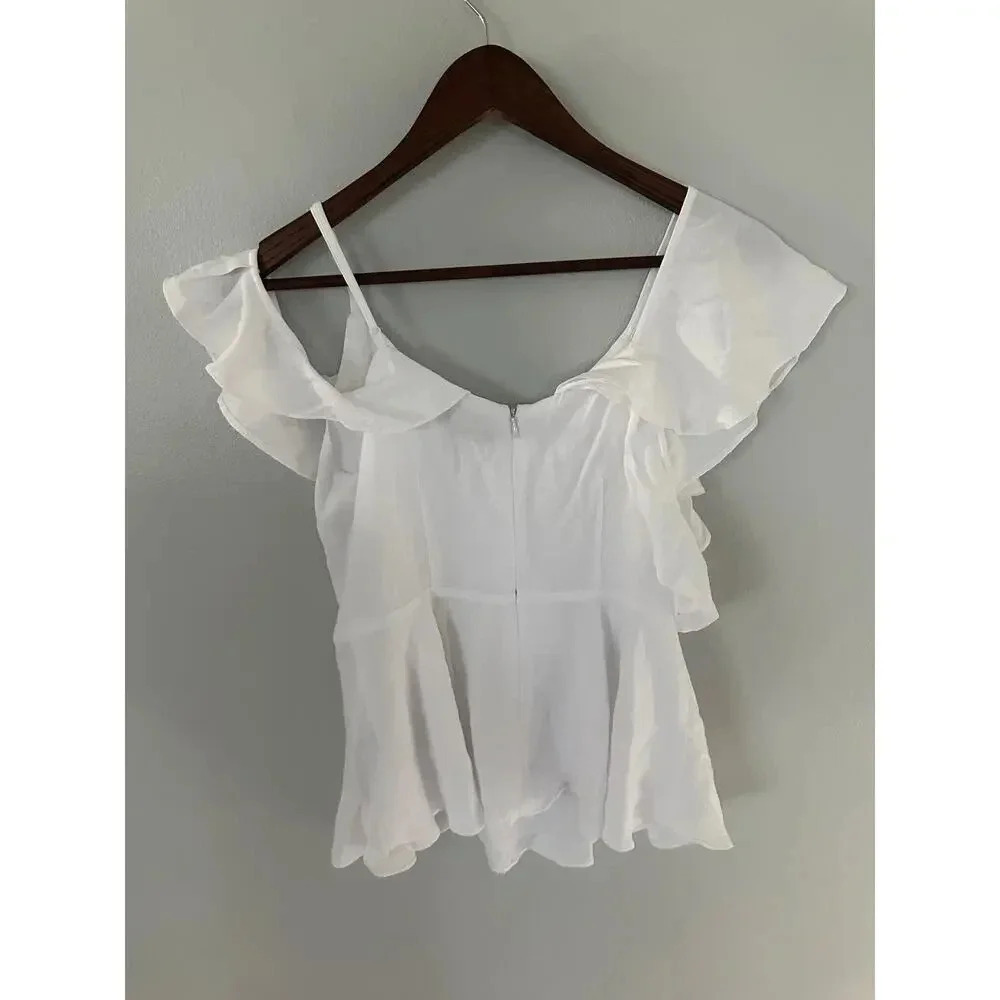 Versona White Off Shoulder Ruffled Top - Picture 3 of 3